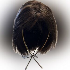 Elegant Women's Wig Brown with Hilights